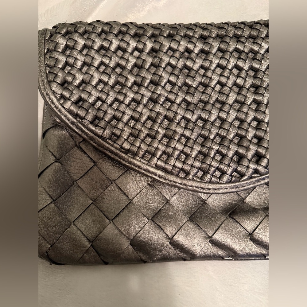 Urban Expression Silver Woven Clutch - Picture 2 of 5